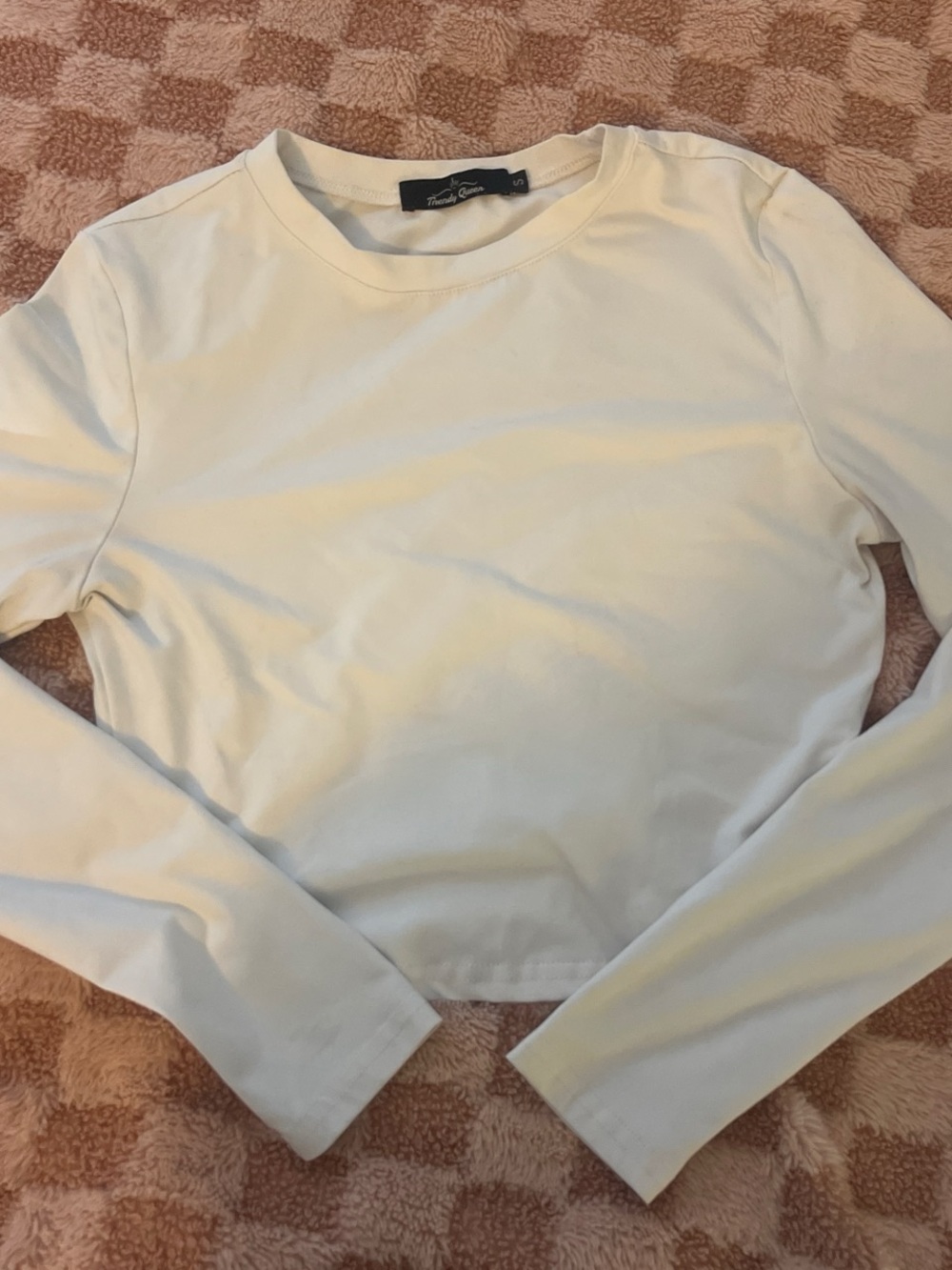 The Laundry Room Cream Long-Sleeve Crop Top